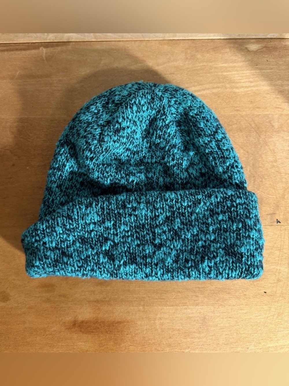 Vintage 80s Wigwam Mills Wool Knit Beanie Hat Cap Made in USA Marled Teal Blue